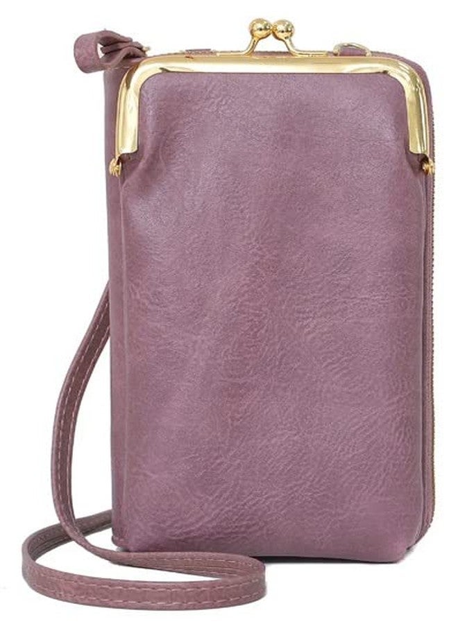 موكا حقيبة كتف نسائية من MOCA للبنات مزودة بجيب لحمل الهاتف المحمول، لون بنفسجي، 7.1 × 4.3 × 1.9 بوصة - Image 1